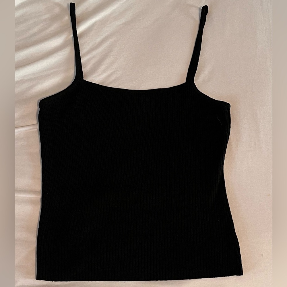 Black Ribbed Tank Top - Picture 2 of 3